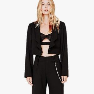 For love and lemons cropped black turner blazer xs